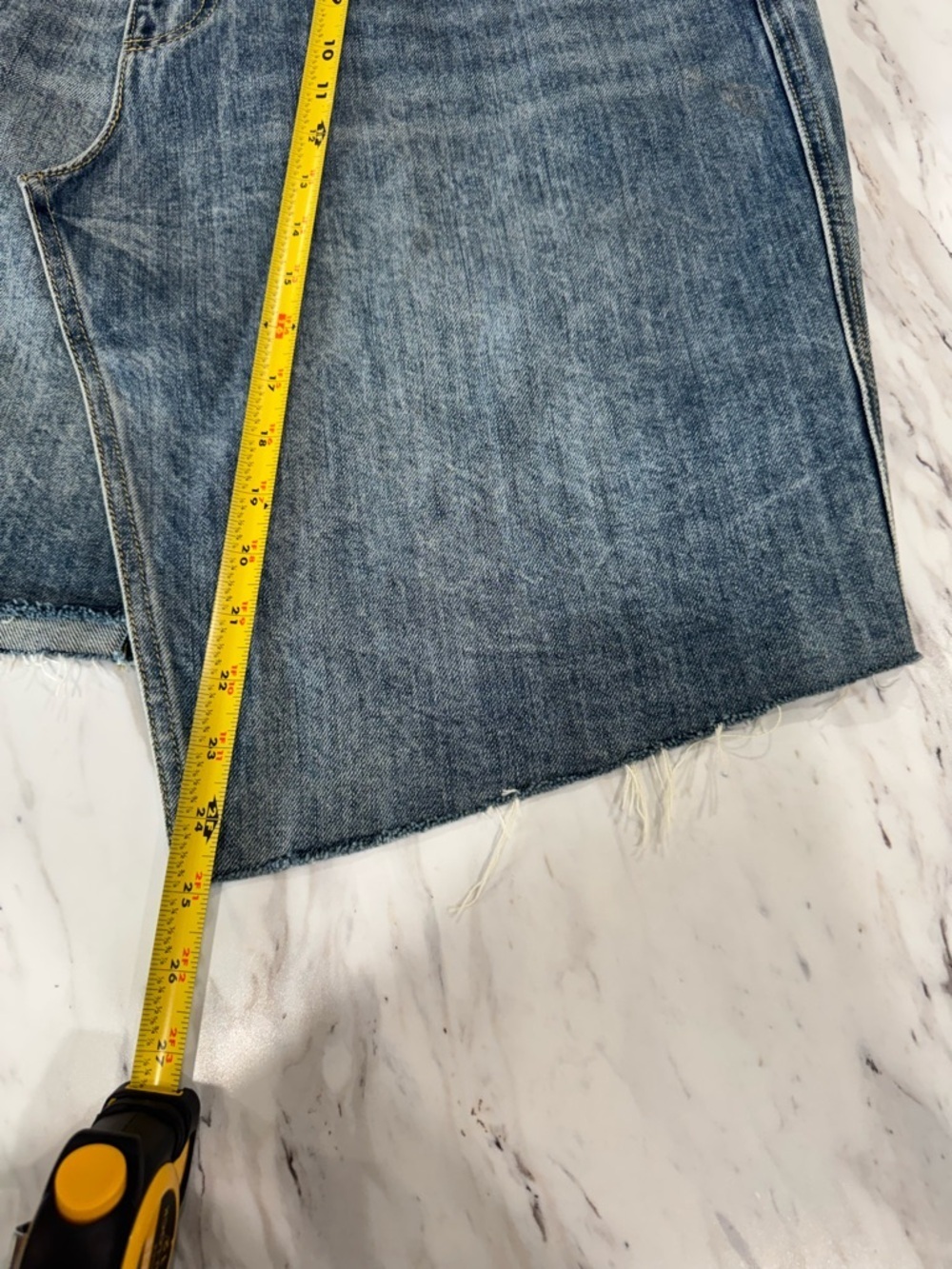 EVIDNT LOS ANGELES Women's blue Denim Asymmetric Wrap Skirt Sz 26 - Picture 11 of 13